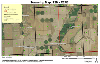 Butler Creek Junction T2N R27E Township Map Preview 1