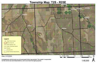 Sourdough Canyon T2S R25E Township Map Preview 1