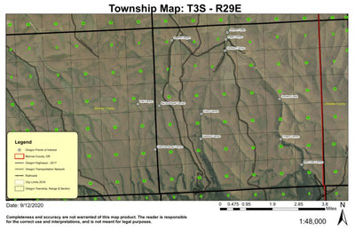 Sourdough Canyon T3S R29E Township Map Preview 1