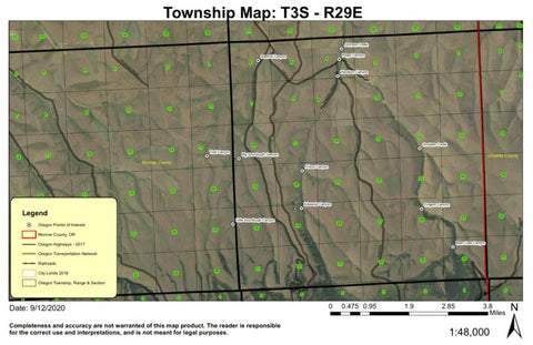 Sourdough Canyon T3S R29E Township Map Preview 1