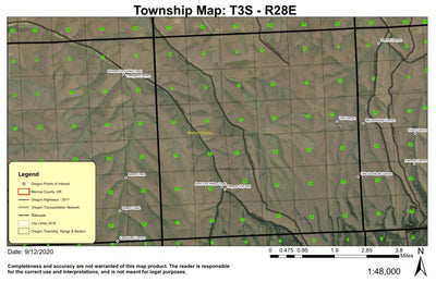 Willow Creek T3S R28E Township Map Preview 1