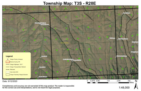 Willow Creek T3S R28E Township Map Preview 1