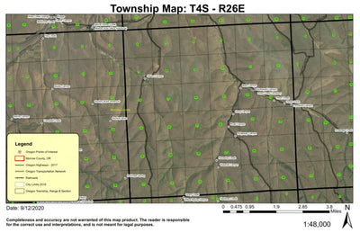 Gilliam Canyon T4S R26E Township Map Preview 1