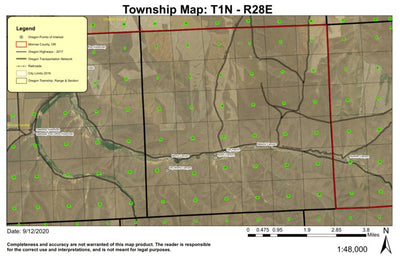 Morris Canyon T1N R28E Township Map Preview 1