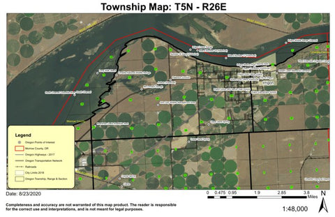 Irrigon T5N R26E Township Map Preview 1