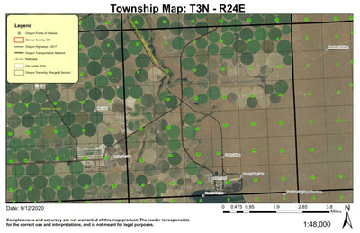 Poverty Ridge T3N R24E Township Map Preview 1