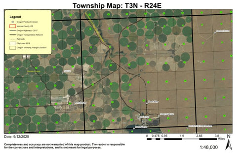 Poverty Ridge T3N R24E Township Map Preview 1