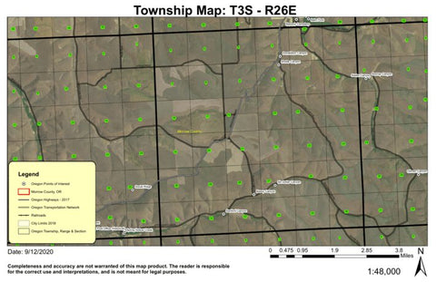Donaldson Canyon T3S R26E Township Map Preview 1