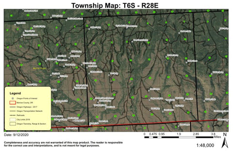 Bear Creek T6S R28E Township Map Preview 1