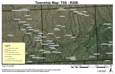 Toll Butte T5S R26E Township Map Preview 1