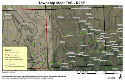 Lone Pine Butte T5S R25E Township Map Preview 1