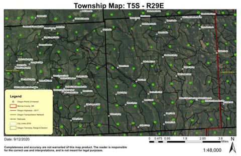 Matlock Waterhole T5S R29E Township Map Preview 1