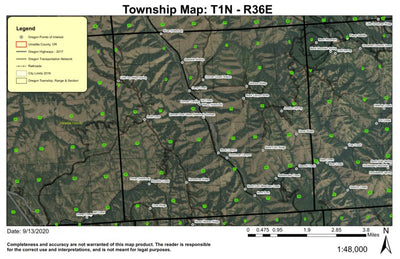 Duncan T1N R36E Township Map Preview 1