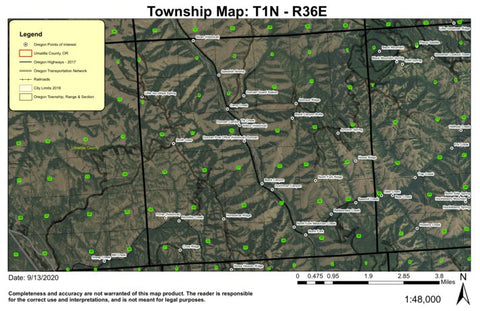Duncan T1N R36E Township Map Preview 1