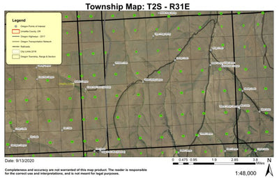 Whittaker Flats T2S R31E Township Map Preview 1