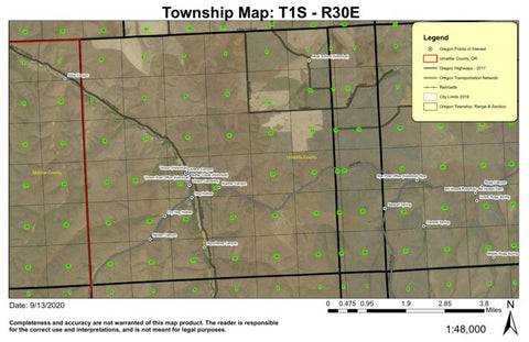 Vinson T1S R30E Township Map Preview 1