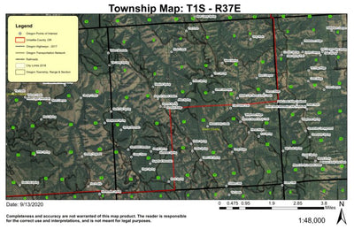 Green Mountain T1S R37E Township Map Preview 1