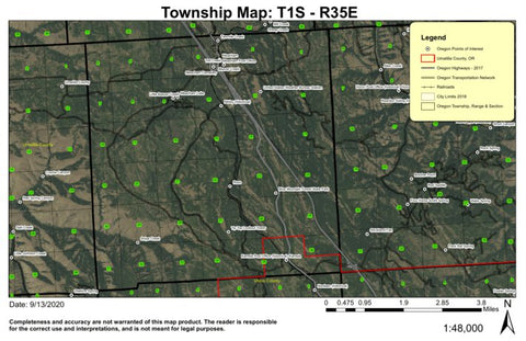 Tip Top Lookout Tower T1S R35E Township Map Preview 1