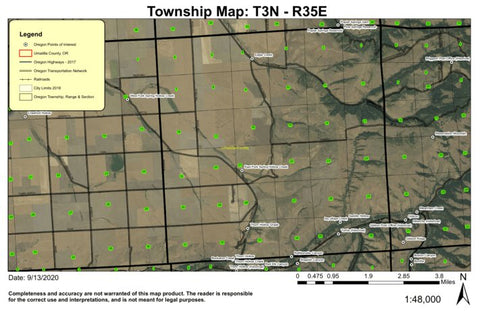 Eagle Creek T3N R35E Township Map Preview 1