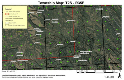Blue Kettle Ridge T2S R35E Township Map Preview 1