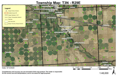 Echo T3N R29E Township Map Preview 1