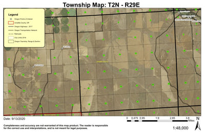 Alkali Canyon T2N R29E Township Map Preview 1