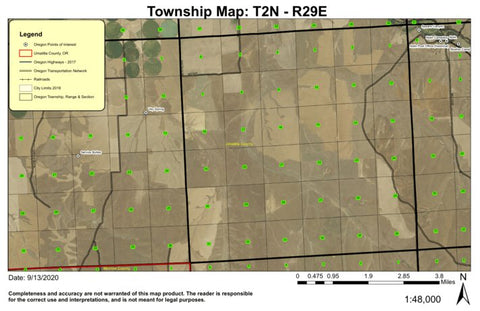 Alkali Canyon T2N R29E Township Map Preview 1