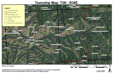 Coyote Ridge West T3N R38E Township Map Preview 1