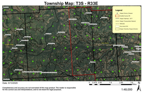 Bear Wallow T3S R33E Township Map Preview 1