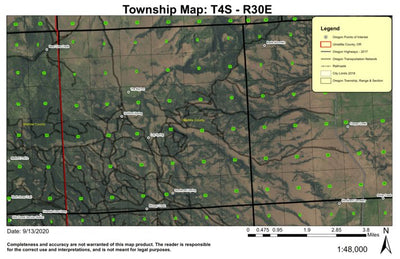Log Spring T4S R30E Township Map Preview 1