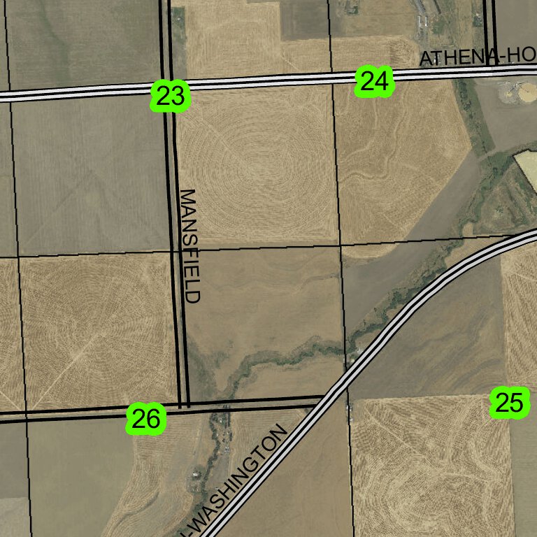 Athena Coverage Map Athena T4N R34E Township Map by Super See Services | Avenza Maps