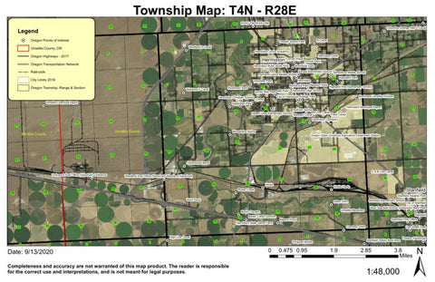 Hermiston T4N R28E Township Map Preview 1