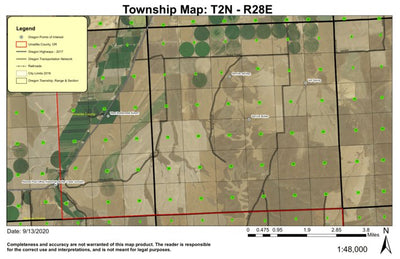 Service Buttes T2N R28E Township Map Preview 1