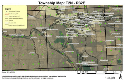 Pendleton T2N R32E Township Map Preview 1