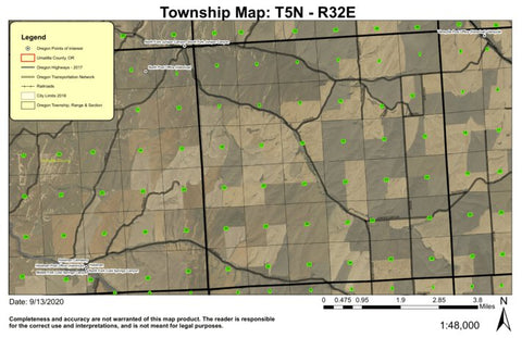 Juniper Canyon T5N R32E Township Map Preview 1