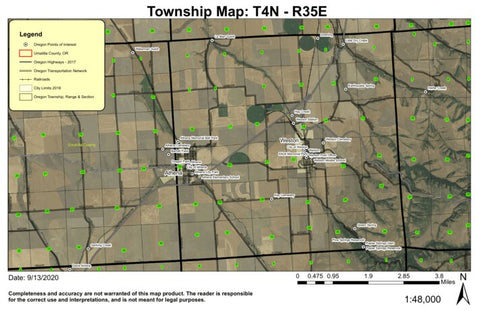 Weston T4N R35E Township Map Preview 1