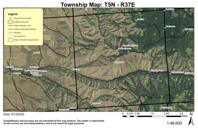 Government Mountain T5N R37E Township Map Preview 1