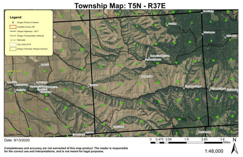 Government Mountain T5N R37E Township Map Preview 1