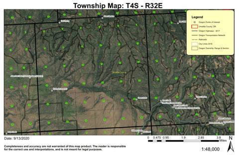 Owens Butte T4S R32E Township Map Preview 1