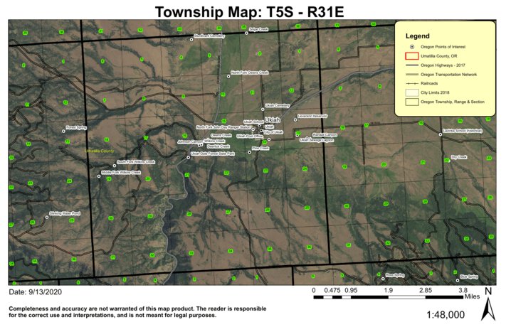 Ukiah T5S R31E Township Map by Super See Services | Avenza Maps