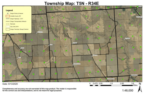 Waterman T5N R34E Township Map Preview 1