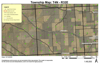 Myrick Grange Hall T4N R32E Township Map Preview 1