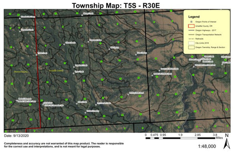 Divide Well T5S R30E Township Map Preview 1