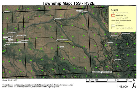 Cable Creek T5S R32E Township Map Preview 1