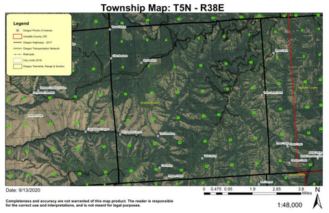 Big Meadows T5N R38E Township Map Preview 1