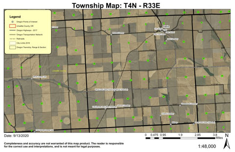 Helix T4N R33E Township Map Preview 1