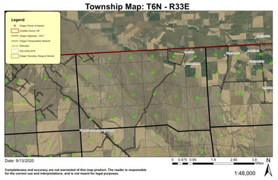 Raymond Gulch T6N R33E Township Map Preview 1