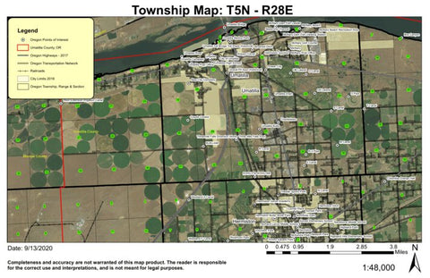 Umatilla T5N R28E Township Map Preview 1