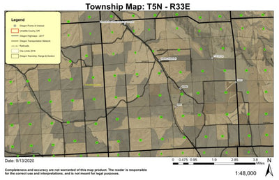 Vansycle T5N R33E Township Map Preview 1