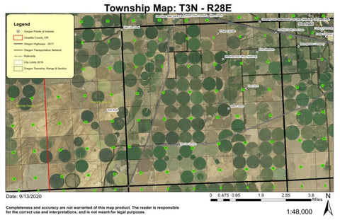 Emigrant Buttes T3N R28E Township Map Preview 1
